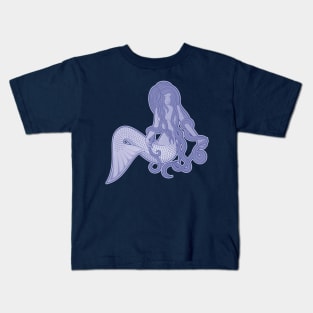 Sitting Mermaid Blue Kids T-Shirt